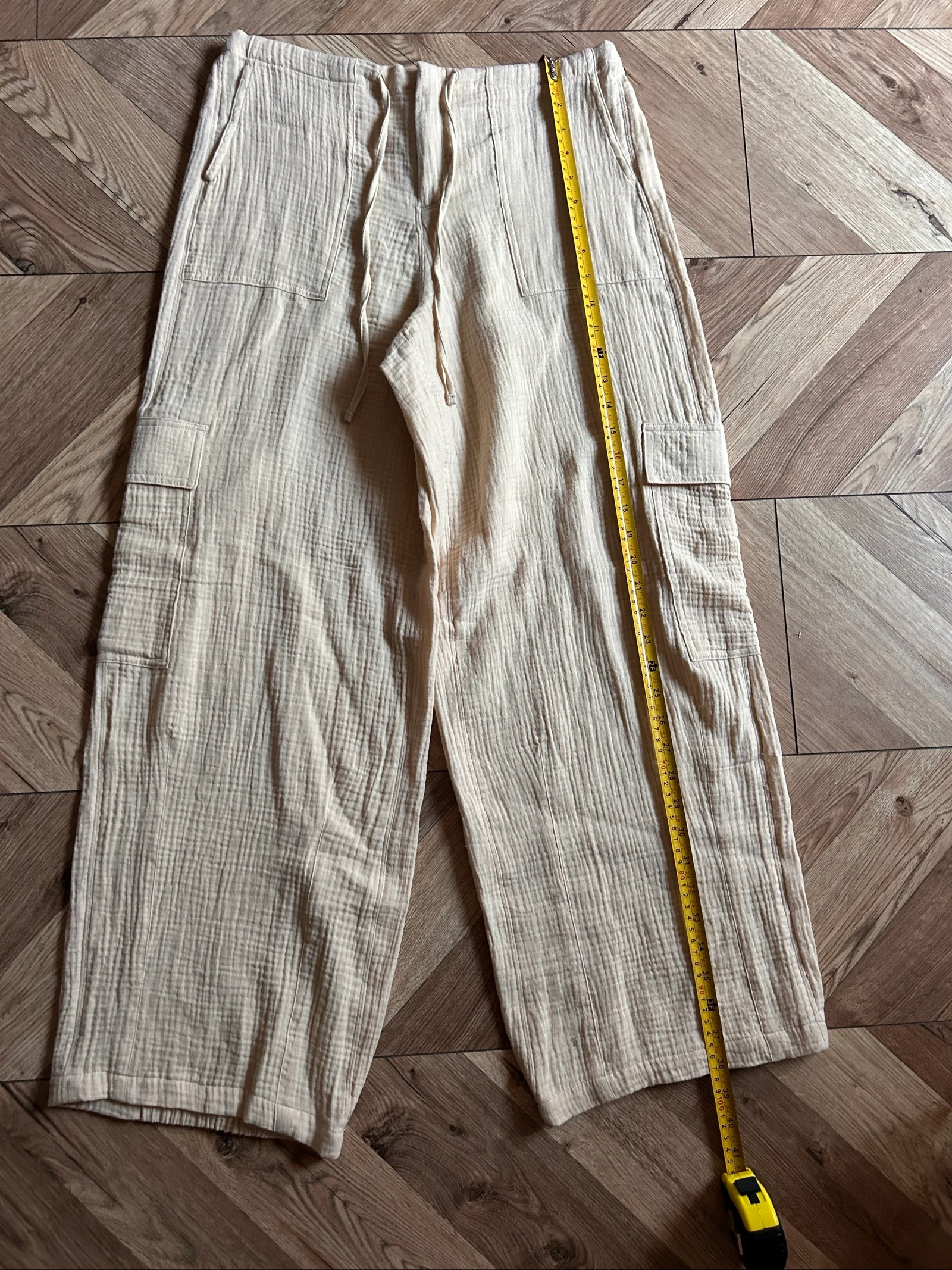 Jennyfer Cotton Gauze Cargo Pants – Size 36 / S (Light Beige) – photo 12